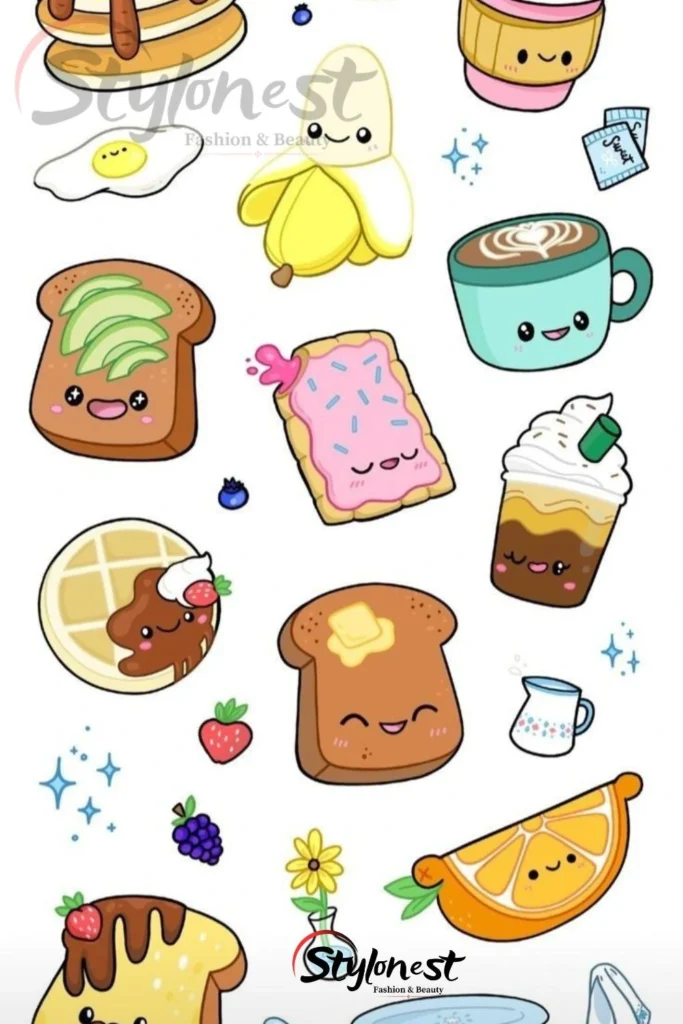 Top 5 Cute Sketch Ideas for Your Bullet Journal 2 Kawaii Food Doodles