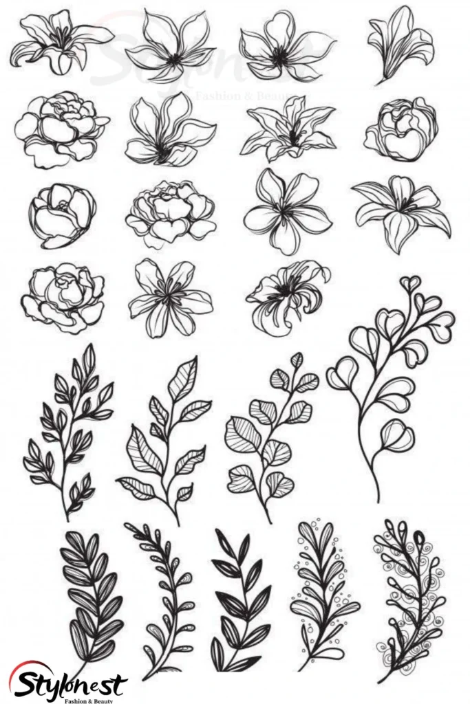 Top 5 Cute Sketch Ideas for Your Bullet Journal 4 Floral Doodles