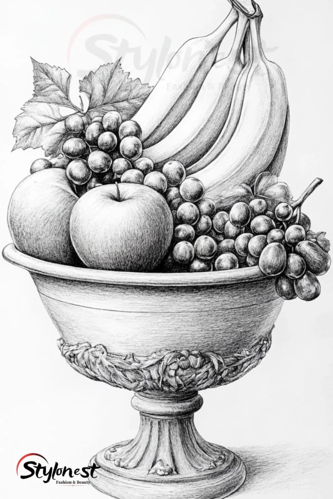 Top 10 Drawing Ideas for Beginners 2 Still Life with Fruit Drawing