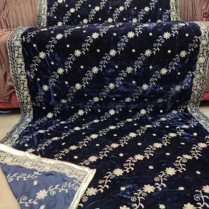 Velvet Shawl Heavy Embroidred – Best for Winter – Bridal Shawl