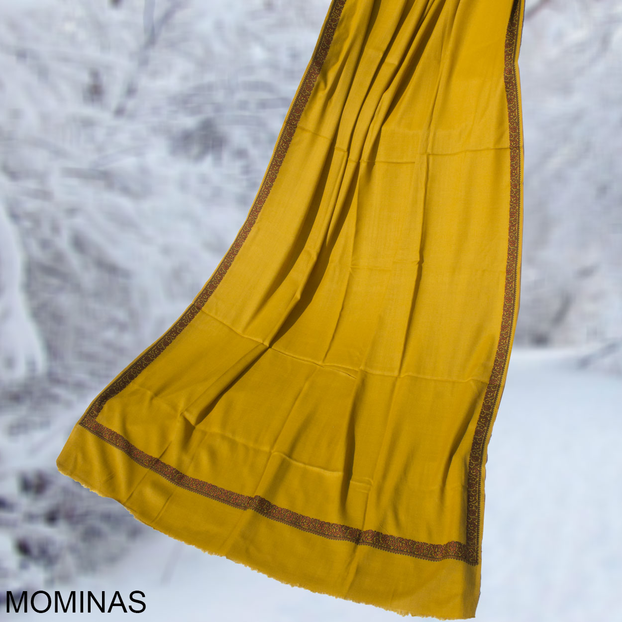 Black 4 Side Kingri Jacquard Pashmina Shawl For Women