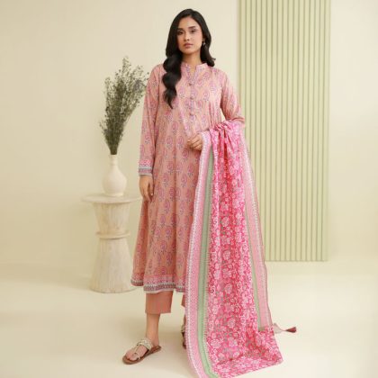Zellbury Unstitched 3 Piece Lawn Shirt Shalwar Dupatta - 0878 Suit For Women