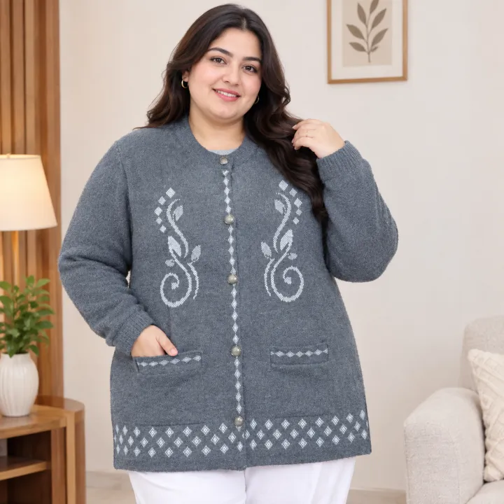 Irani Mother Size Rabbit Wool Full Sleeve Sweater
