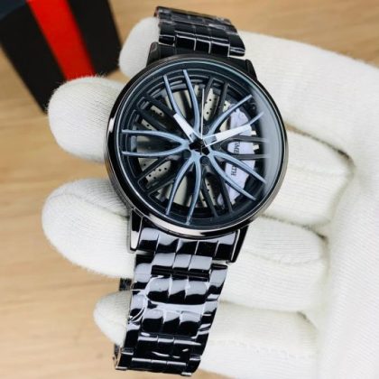 Trending Rim Men Quartz Watch — Car Wheel Rim Hub Design, Waterproof