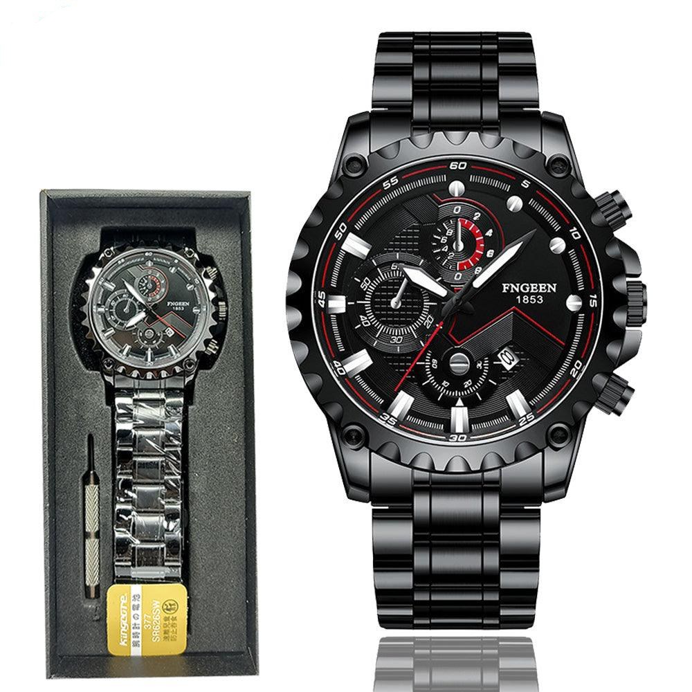 FNGEEN Watch for Men Stainless Steel Analog Quartz — Slim Business Style (1853)