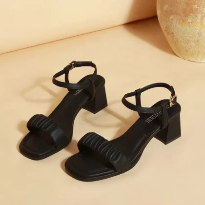 Block Heel Sandals for Women (luxury PU leather)
