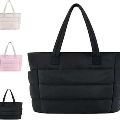 Lightweight Puffy Quilted Tote Bag for Women