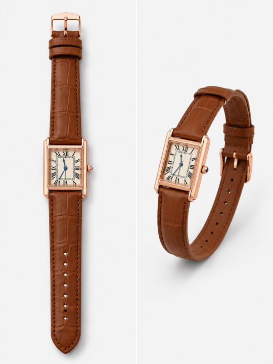 Elegant Vintage Rectangular Quartz Wrist Watch for Men