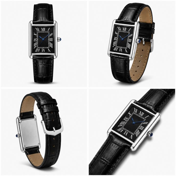 Elegant Vintage Rectangular Quartz Wrist Watch for Men - Image 2